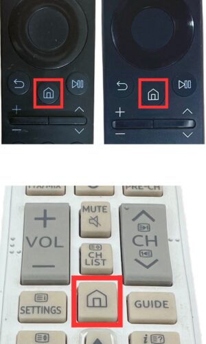 Home buttons on samsung remotes