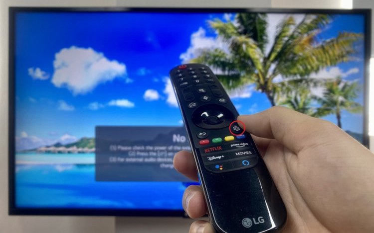 Press a LG TV remote Settings button