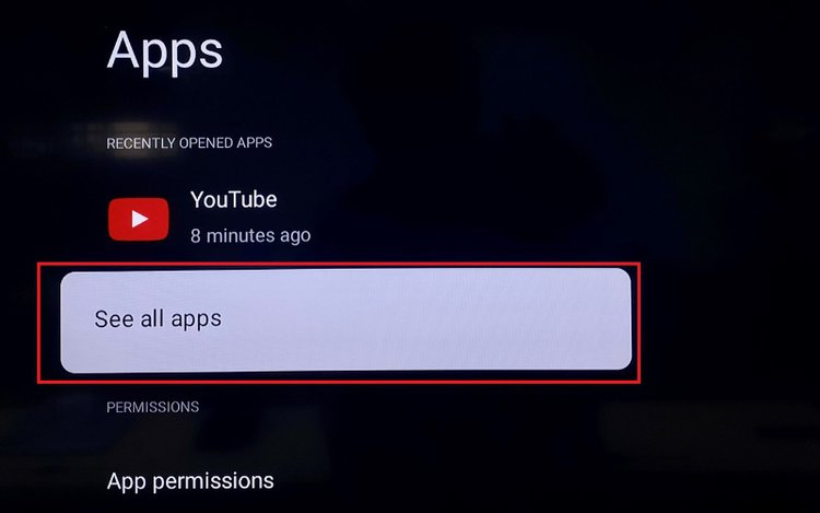 Select Apps and then See all apps