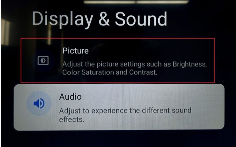 Select Picture in Display & Sound on TCL TV