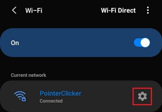 Select the gear icon next to the Wi-Fi’s name