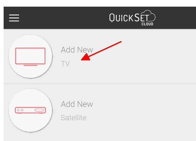 a red arrow point at Add New TV option