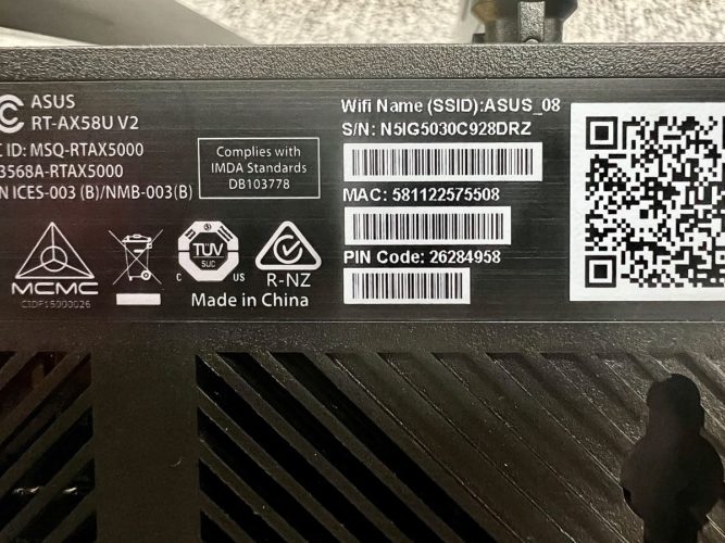 bottom of the asus router