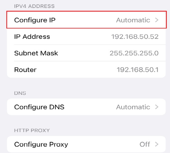 choose Configure IP