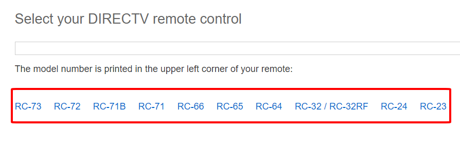 different models DIRECTV remote control