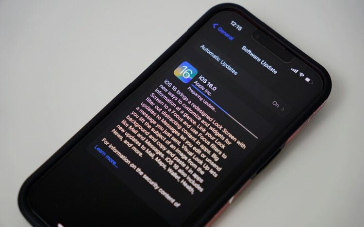 downloading iOS 16 on Iphone on software update function