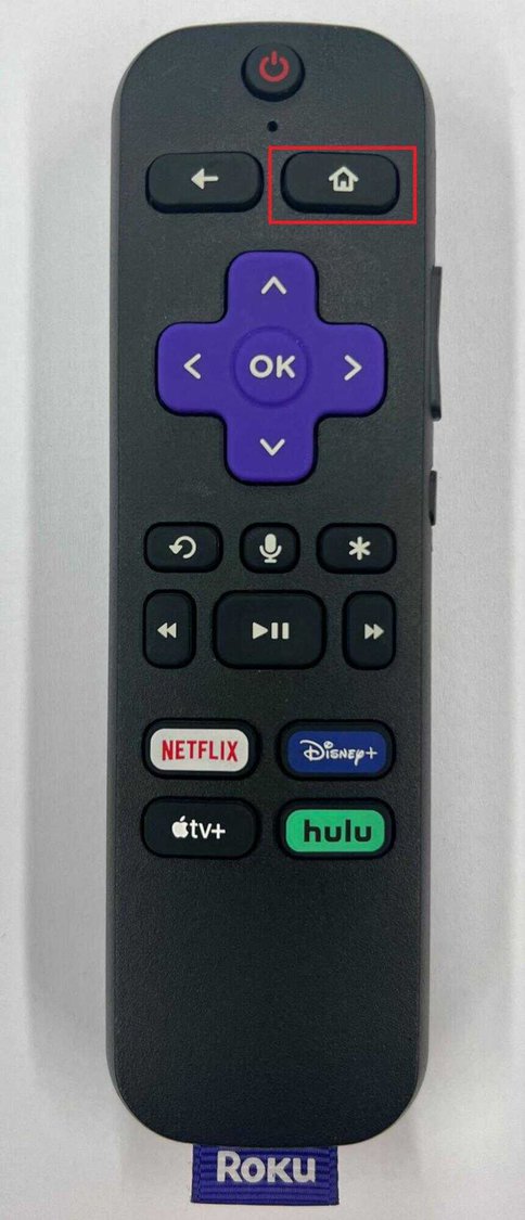 highlight home button on Roku remote