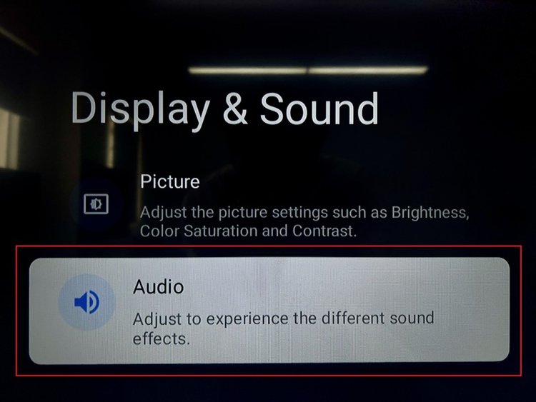 select Audio in Display & Sound section