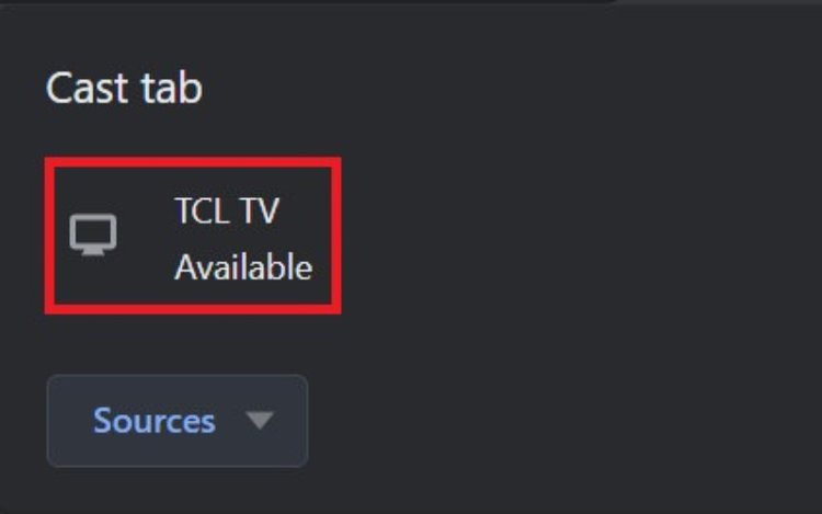 select TCL TV name to begin casting