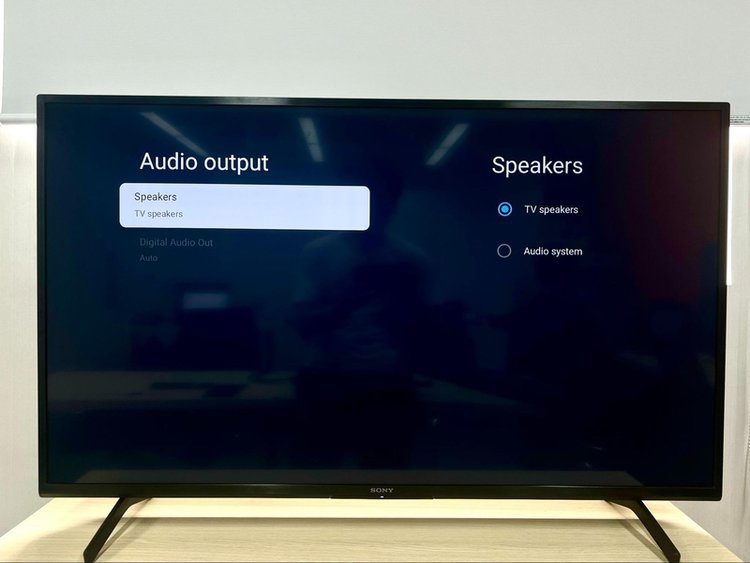 select TV speakers in Audio output section on Sony TV