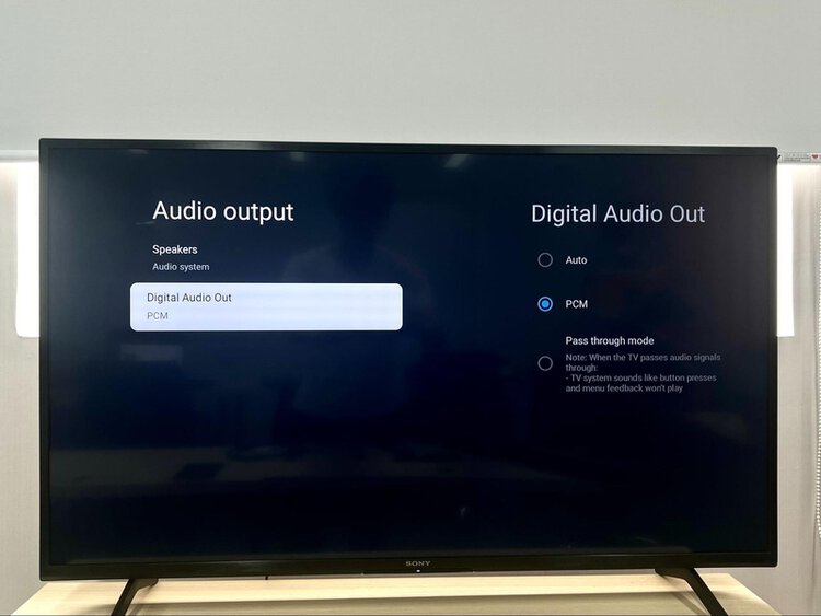 set Digital Audio Out to PCM on Sony TV