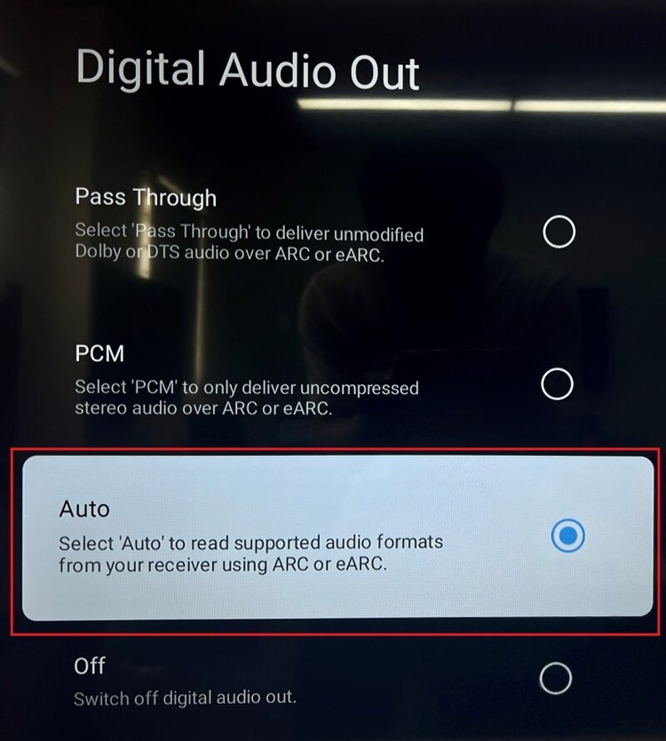 switch on Auto in Digital Audio Out section