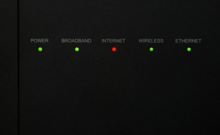 talktalk router's lights, internet light is red