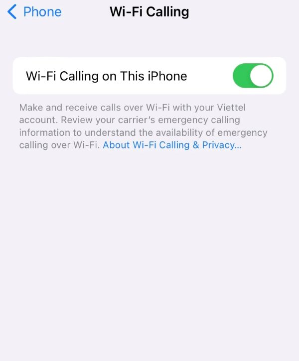 turn on Wi-Fi calling on iPhone
