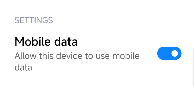 turn on mobile data