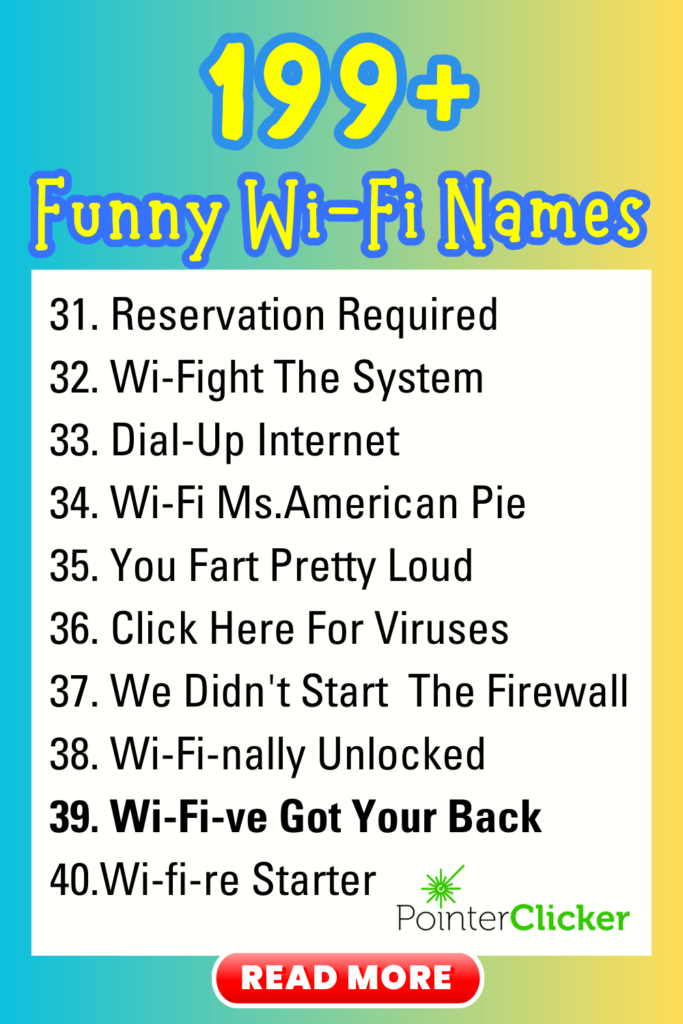 199+ funny wifi names [31-40]