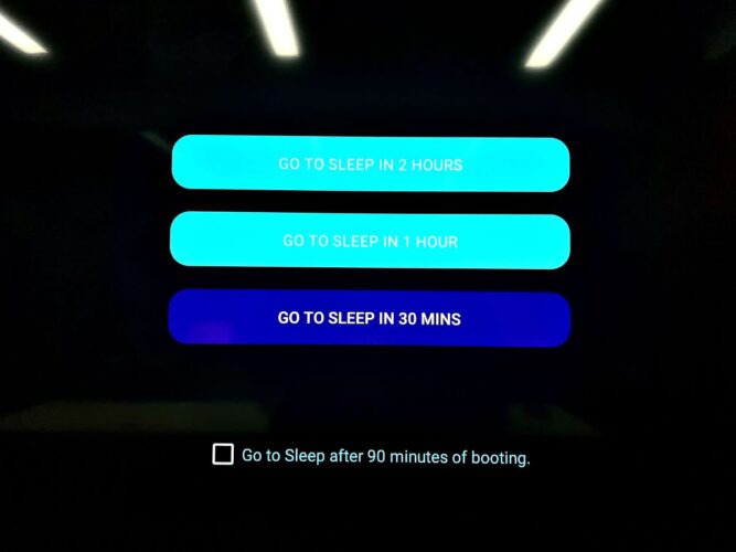 Auto sleep tv app on a fire tv stick connected to a sony tv
