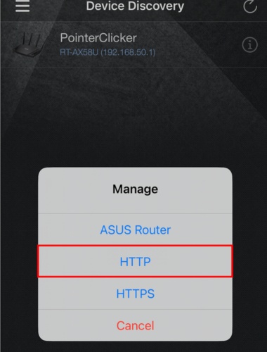 Choose the HTTP option when prompted to
