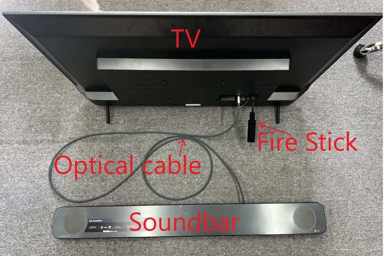 Connect Fire Stick and sounbar to a TV via optical cable