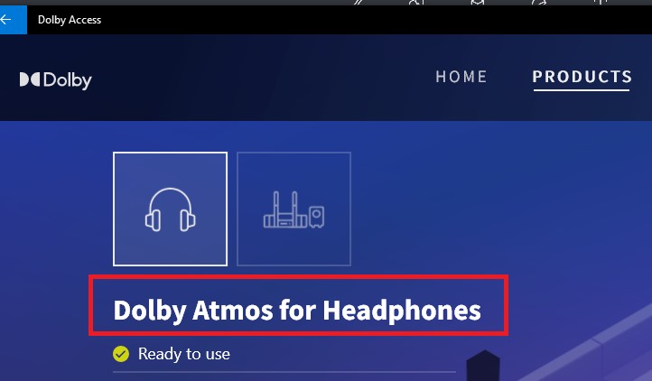 Dolby Access application on your headphones