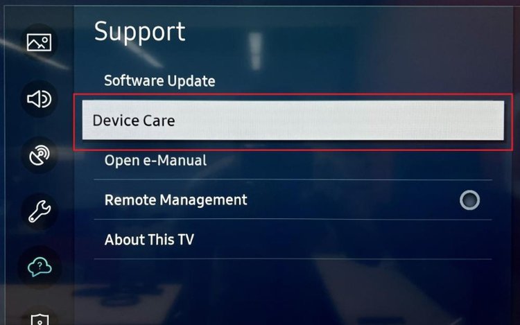 Select Device Care in Support