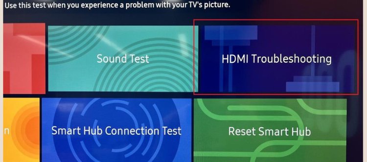 Select HDMI Troubleshooting in Self Diagnosis