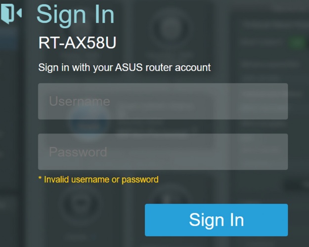 Sign in ASUS router account