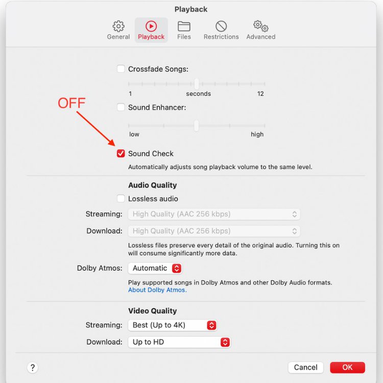 Turn Off Sound Check on MacBook