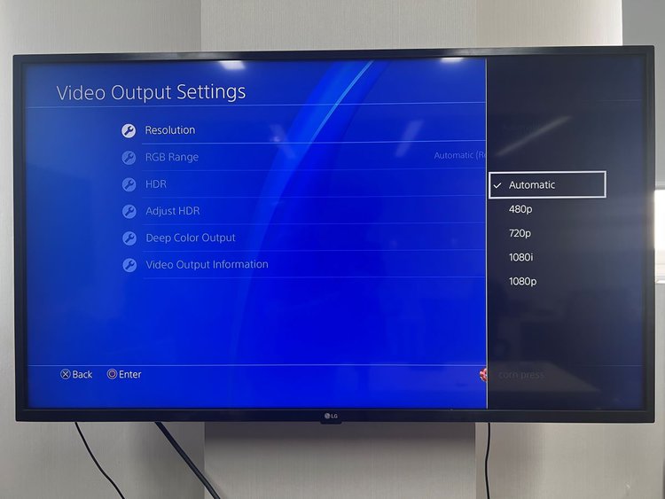 Video output on PS4 with 1080p is max