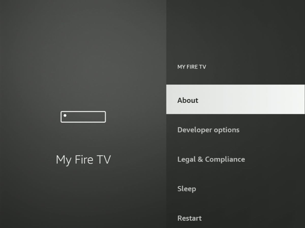 about option is highlighted on a fire tv stick