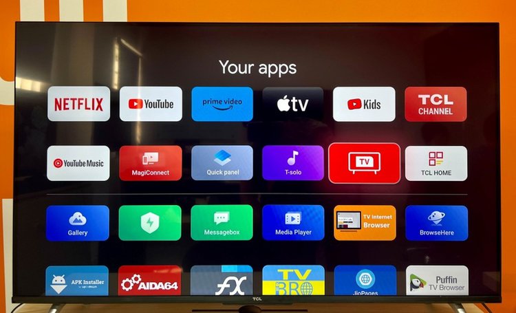 app menu on TCL TV