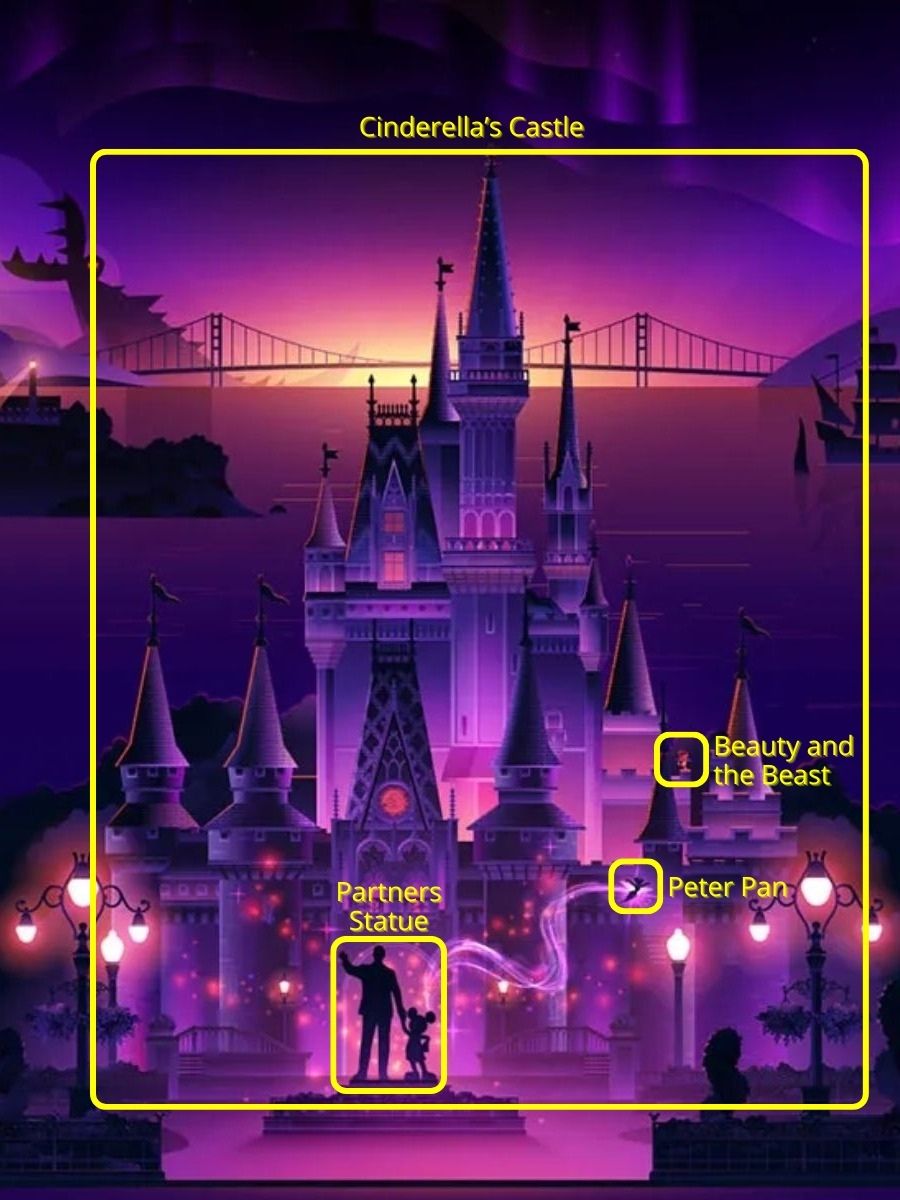 cinderella's castle hint in a roku screensaver