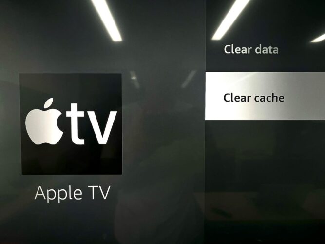 clear cache the apple tv app on a fire tv stick