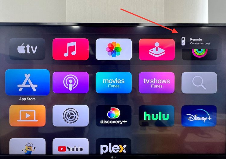 connection lost notification of an apple tv