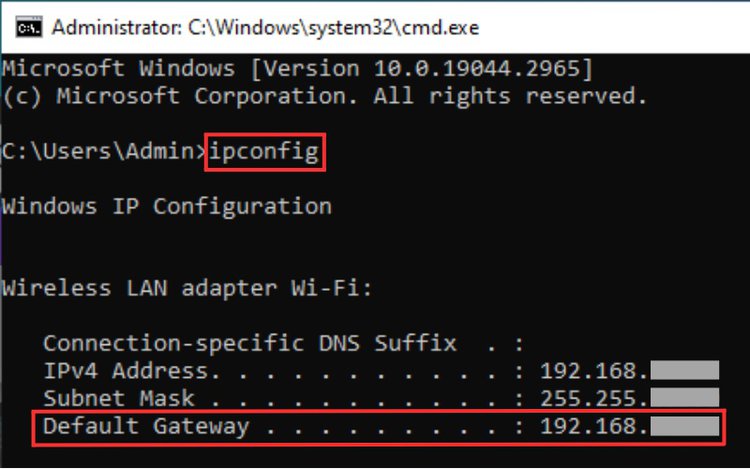 find router IP address on Windows