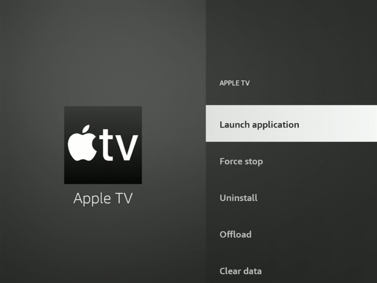 launch application option is highlighted on a fire tv stick