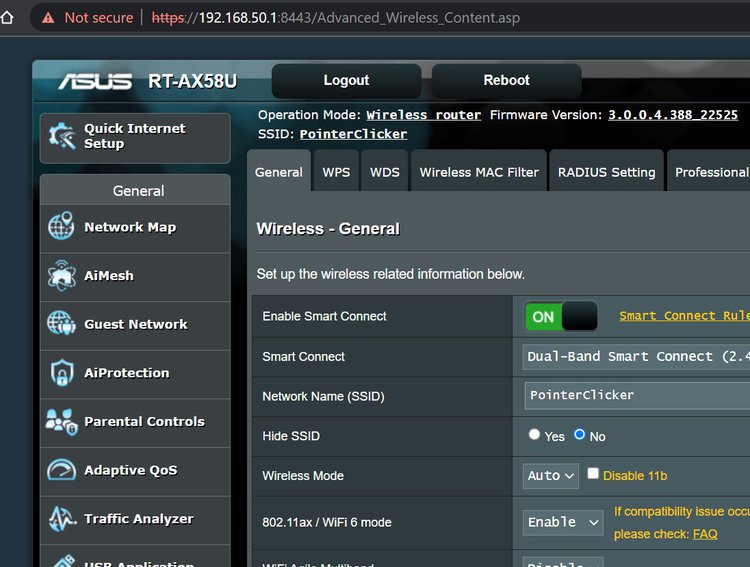 log into the router configuration portal