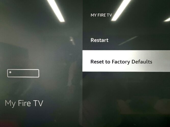 reset to factory defaults a fire tv stick