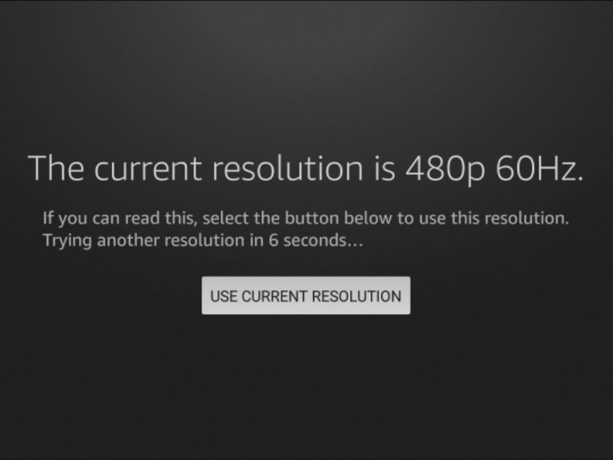 resolution of the fire tv stick is automatically changed