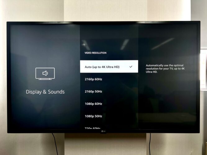 resolution options of a fire tv stick