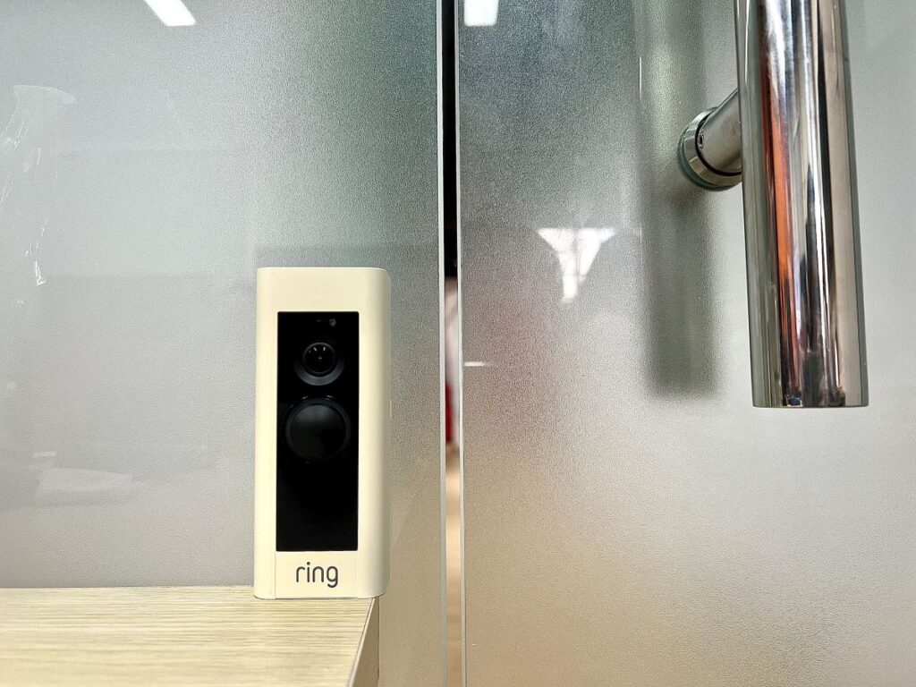 ring doorbell next to a door