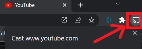 select Cast icon on the top right corner