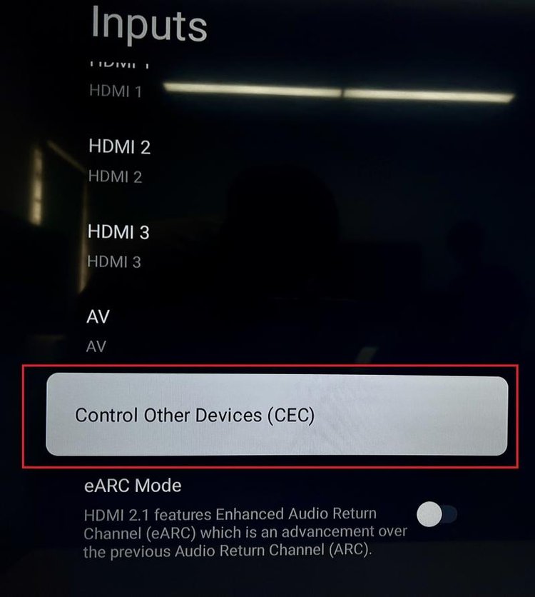 select Control Other Devices (CEC)