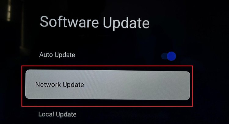 select Network Update on TCL TV