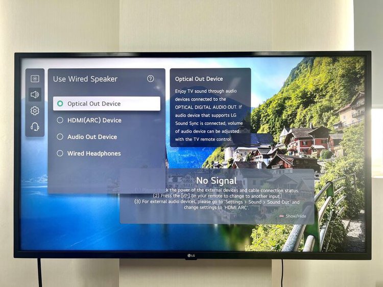 select Optical Out Device on LG TV