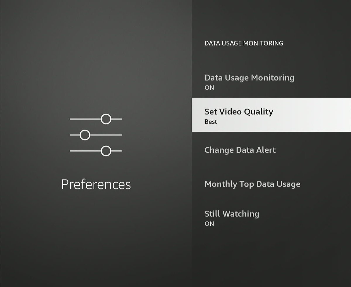 set video quality option on a fire tv stick