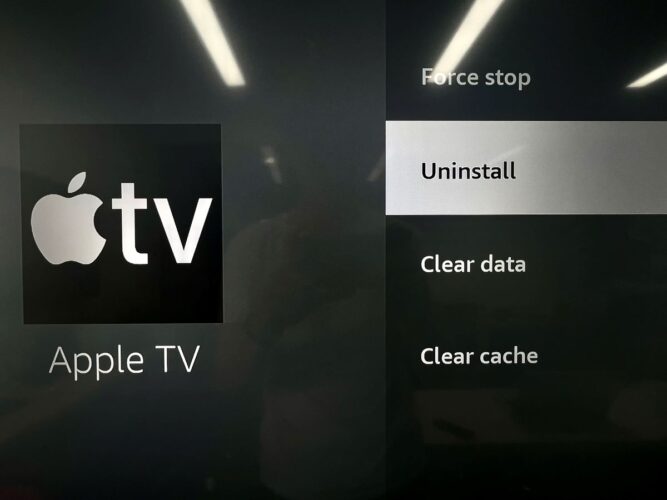 uninstall apple tv on a fire tv stick