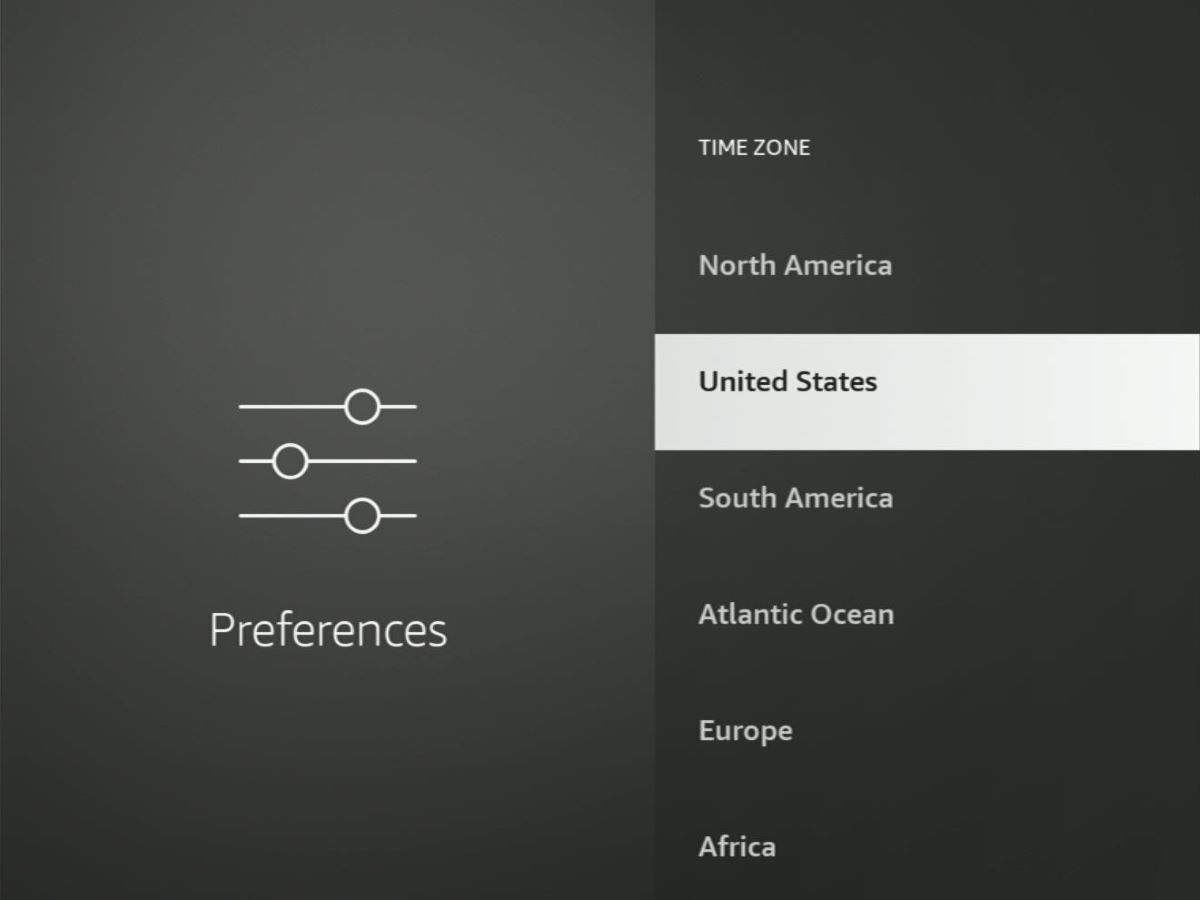united states option is highlighted on a fire tv stick