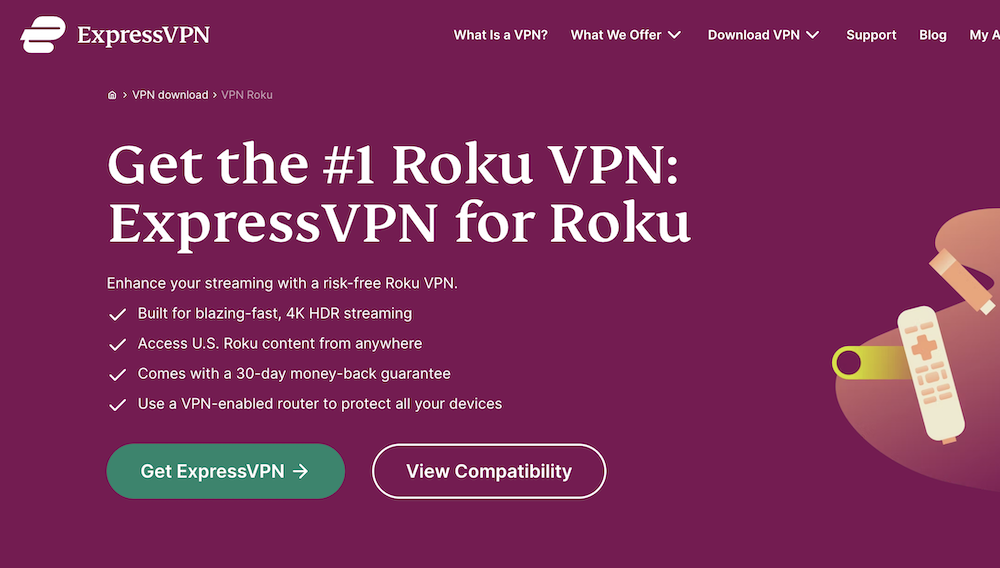 Roku express vpn landing page