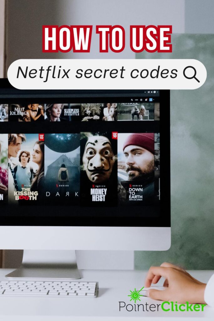 Netflix homepage on a Mac screen with the text 